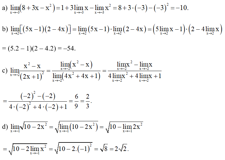 Tìm các giới hạn sau: (ảnh 1)