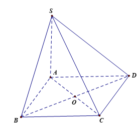Cho hình chóp S.ABCD có đáy ABCD là hình vuông và SA  (ABCD). Phát biểu nào sau đây là sai? A. Đường thẳng BC vuông góc với mặt phẳng (SAB). B. Đường thẳng BD vuông góc với mặt phẳng (SAC). C. Đường thẳng AC vuông góc với mặt phẳng (SBD). D. Đường thẳng AD vuông góc với mặt phẳng (SAB). (ảnh 1)