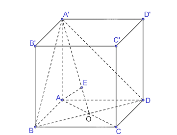 Cho hình hộp ABCD.A'B'C'D' có độ dài tất cả các cạnh bằng a, AA'  (ABCD) và góc BAD= 60 độ  . a) Tính thể tích của khối hộp ABCD.A'B'C'D'. (ảnh 1)