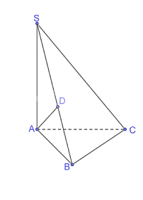 Cho hình chóp S.ABC có SA ⊥ (ABC), tam giác ABC vuông tại B, SA = AB = BC = a. a) Xác định hình chiếu của A trên mặt phẳng (SBC).	 (ảnh 1)