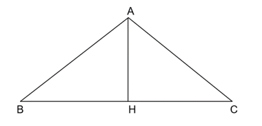 Cho tam giác ABC cân tại đỉnh A, chiều cao AH = 3 cm và cạnh đáy BC = 10 cm. Hãy tính độ dài các cạnh bên AB, AC. (ảnh 1)