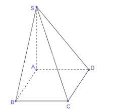 Cho hình chóp S.ABCD có đáy ABCD là hình chữ nhật và  . Chứng minh rằng các mặt bên của hình chóp S.ABCD là các tam giác vuông. (ảnh 1)