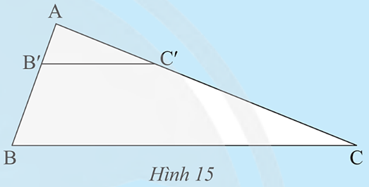 Cho tam giác ABC có AB = 6cm, AC = 15 cm. Trên AB, AC lần lượt lấy B', C' sao cho AB' = 2 cm, AC' = 5 cm.  a) Tính các tỉ số ab'/ab và ac'/ac (ảnh 1)