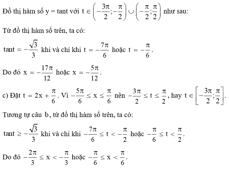 Cho hàm số y = tanx với x thuộc (-3pi/2; -pi/2) hợp với (-pi/2; pi/2) (ảnh 2)
