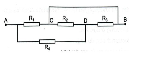 Cho đoạn mạch như Hình 23.11. Tính điện trở của đoạn mạch AB (ảnh 1)
