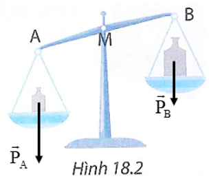 Hình 18.2 mô tả cân đòn ở trong phòng thí nghiệm, đây là loại cân có trục quay ở giữa. Đòn cân được cân bằng (ảnh 2)