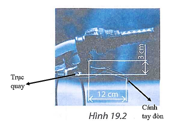 Hình 19.2 là ảnh chụp một phanh xe đạp.  a. Chỉ rõ đâu là trục quay, đâu là cánh tay đòn. (ảnh 2)