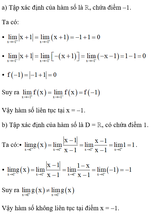 Xét tính liên tục của hàm số: (ảnh 1)