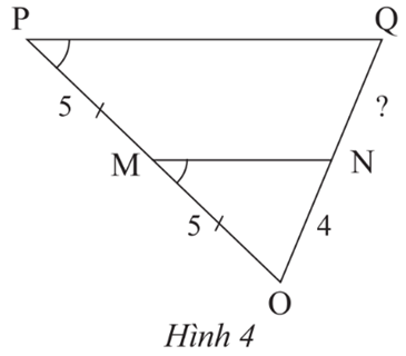 Tìm độ dài đoạn thẳng NQ trong Hình 4. (ảnh 1)