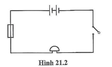 Cho sơ đồ mạch điện như hình 21.2.    a) Em hãy kể tên và cho biết số lượng các thiết bị điện có trong mạch điện.  b) Nêu tác dụng của mạch điện này trong đời sống.  (ảnh 1)