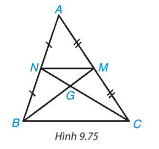 Hai đường trung tuyến BM, CN của tam giác ABC cắt nhau tại điểm G (H.9.75). Chứng minh rằng (ảnh 1)