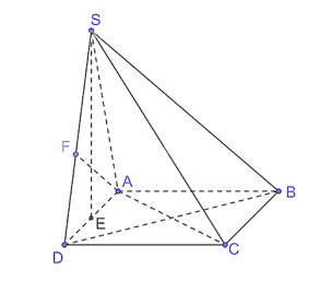 Cho hình chóp S.ABCD có đáy là một hình vuông cạnh a, mặt bên SAD là một tam giác đều và (SAD) ^ (ABCD).  a) Tính chiều cao của hình chóp. (ảnh 1)