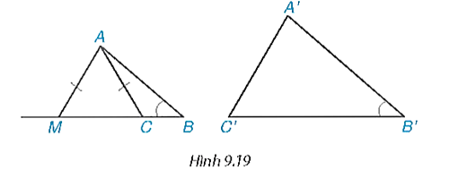 Bạn Lan nhận xét rằng nếu tam giác ABC và tam giác A'B'C' có A'B'/AB = A'C'/ AC và góc B= góc B' thì (ảnh 1)
