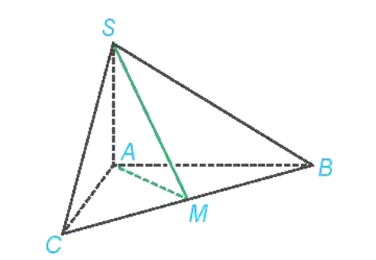 Cho hình chóp S.ABC có SA ^ (ABC), AB = AC = a,BAC= 120 độ, SA= a /2căn3   . Gọi M là trung điểm của BC.  a) Chứng minh rằng góc SAM là một góc phẳng của góc nhị diện [S, BC, A]. (ảnh 1)