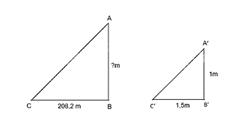 Để tính được chiều cao gần đúng của kim tự tháp Ai Cập, người ta cắm một cây cọc cao (ảnh 1)