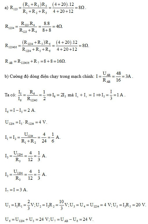 Cho mạch điện như Hình 23.6. Cho biết các giá trị điện trở (ảnh 2)