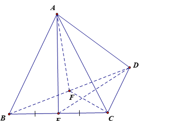 b) Các cặp cạnh đối diện trong tứ diện ABCD đều vuông góc với nhau. (ảnh 1)