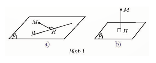 a) Cho điểm M và đường thẳng a không đi qua M. Trong mặt phẳng (M; a)  (ảnh 1)