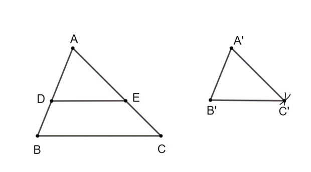 Cho tam giác ABC, hãy vẽ tam giác A’B’C’ đồng dạng với tam giác ABC theo tỉ số (ảnh 1)