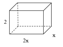 Hình hộp chữ nhật có độ dài hai cạnh đáy là x (m), 2x (m) và chiều cao là 2 (m). Tổng diện tích các mặt của hình hộp chữ nhật là   A. 4x2 + 12x;    B. 12x2 + 4x;         C. 16x;       D. 16x2. (ảnh 1)