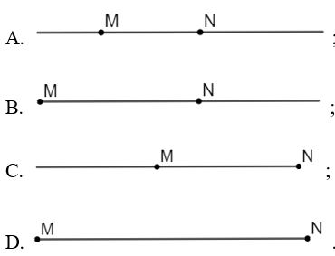 Hình vẽ nào là đoạn thẳng MN? (ảnh 1)
