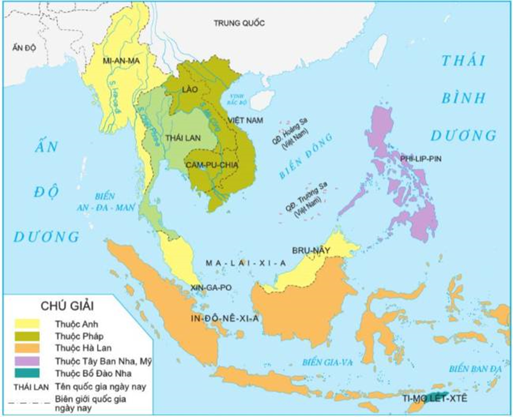 Tô màu trên lược đồ các khu vực là thuộc địa của Anh ở Đông Nam Á (ảnh 2)
