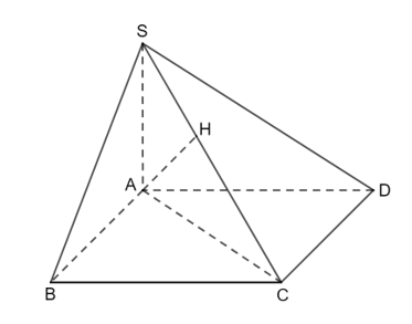 Cho hình chóp S.ABCD có đáy là hình vuông cạnh a. Biết  SA = a và SA vuông góc (ABCD). Cho biết OA = a. (ảnh 1)