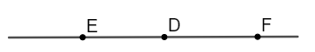 Cho ba điểm D, E, F thẳng hàng và điểm D nằm giữa hai điểm E và F. Hình vẽ nào dưới đây biểu diễn đúng? (ảnh 2)