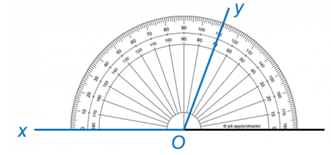 Góc trên hình có số đo bằng bao nhiêu độ?   A. 70°; B. 90°; C. 110°; D. 130°. (ảnh 1)