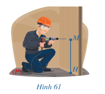 Khi lắp thiết bị cho nhà bạn Nam, bác thợ khoan tường tại vị trí M trên tường có độ cao so với nền nhà là MH = 80 cm (ảnh 1)