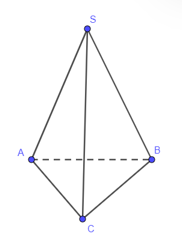 Hình chóp tam giác đều S.ABC có bao nhiêu mặt? A. 3; B. 6; C. 5; D. 4. (ảnh 1)