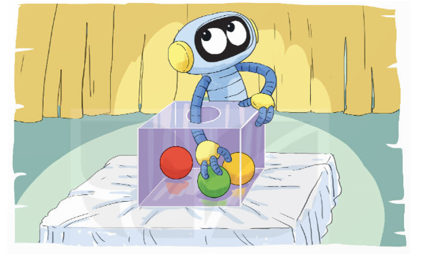 Trong một hộp có 3 quả bóng gồm 1 quả màu đỏ, 1 quả màu vàng và 1 quả màu xanh (ảnh 1)