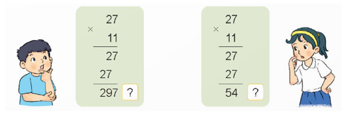 a) Đ, S?   b) Khi nhân một số với 11, Nam đã đặt hai tích riêng thẳng cột nên kết quả là 36. (ảnh 1)