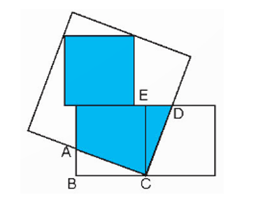 Nhà vua đố trạng Hiền tính được diện tích phần màu xanh. Biết diện tích hình tam giác ABC (ảnh 1)