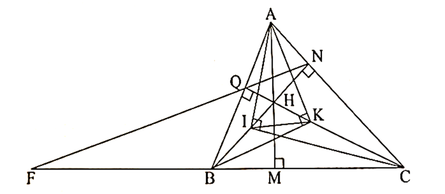 Cho tam giác nhọn ABC Chứng minh rằng tam giác ANQ đồng dạng tam giác ABC (ảnh 1)