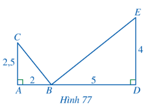 Cho Hình 77, chứng minh:   a) góc ABC= góc BED (ảnh 1)