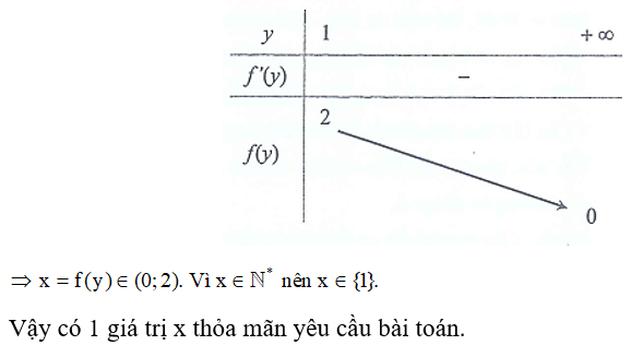 Có bao nhiêu số nguyên dương x sao cho tồn tại số thực y lớn hơn 1 thỏa mãn (xy^2+x- 2y+4) log y= log( 2y+2/ x -1)  ? (ảnh 2)