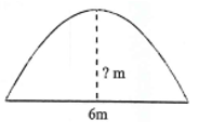 Một chiếc cổng được xây dựng theo dạng một hình parabol có phương tutinh y= -1/3 x^2  (hình vẽ). Người ta đo được dưới mặt đất chiều rộng của chiếc cổng là 6 m. Hỏi chiều cao của chiếc cổng bằng bao nhiêu mét?   (ảnh 1)