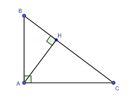 Cho tam giác ABC vuông tại A, đường cao AH. Khi đó BH ⋅ BC bằng A. AB; B. HC2; C. AC2; D. AB2. (ảnh 1)
