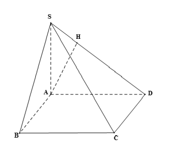 Cho hình chóp S.ABCD có SA vuông góc (ABCD), đáy ABCD là hình vuông cạnh a, SA = a (Hình 78).  (ảnh 2)
