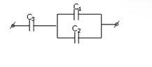 Ba tụ C1 = 3nF, C2 = 2nF, C3 = 20nF mắc như hình vẽ. Nối bộ tụ với hiệu điện thế 30V. Tính điện dung của cả bộ tụ:   A. 2 nF. 	 B. 3 nF.  C. 4 nF. 	 D. 5 nF. (ảnh 1)