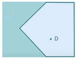 Trên tờ giấy A4, xác định 2 điểm C và D rồi dùng kéo cắt rời một góc từ tờ giấy như hình dưới đây. Phát biểu nào sau đây đúng:   A. Điểm C và D nằm trong góc cắt rời; B. Điểm C nằm trong góc cắt rời; C. Điểm D nằm trong góc cắt rời; D. Không có điểm nào nằm trong góc cắt rời. (ảnh 2)
