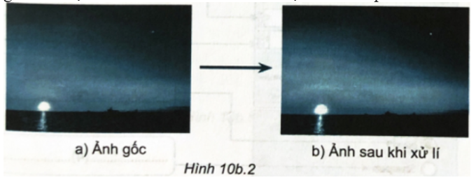 Quan sát Hình 10b.2 và cho biết ảnh gốc đã được xử lí như thế nào để thu được ảnh kết quả? (ảnh 1)