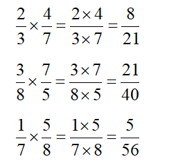 Tính:   2/3 x 4/7    3/8 x 7/5    1/7  x 5/8  (ảnh 2)