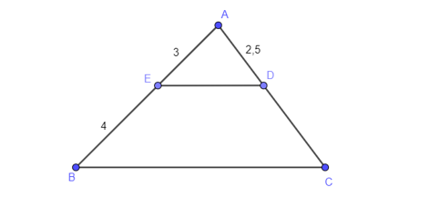 Cho tam giác ABC đồng dạng tam giác AED với số đo các cạnh như hình vẽ. Độ dài cạnh AC là (ảnh 1)