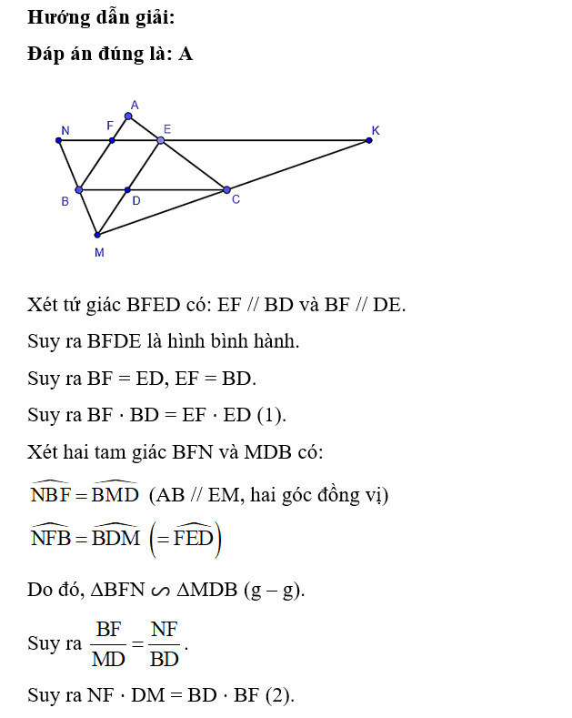 Cho tam giác ABC và d là đường thẳng tùy ý qua B. Qua E là điểm bất kì trên AC, vẽ đường (ảnh 1)