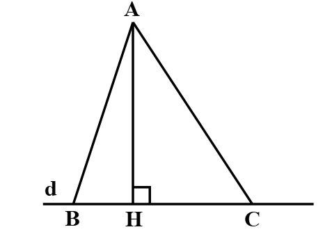 Cho hình vẽ:    Khẳng định nào sau đây là đúng? A. HB > HC thì AB > AC; B. HB > HC thì AB = AC;  (ảnh 1)