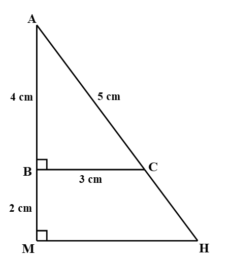 Cho tam giác ABC có độ dài các cạnh AB, BC, CA lần lượt là 4 cm, 3 cm, 5 cm. Trên tia đối của tia BA lấy điểm M sao cho BM (ảnh 1)