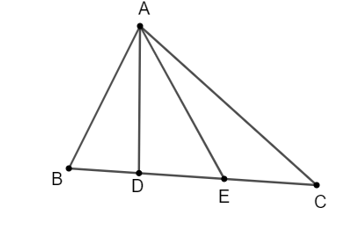 Cho hình vẽ sau. Số đoạn thẳng có chung mút D là   A. 4; B. 3; C. 2; D. 1. (ảnh 1)