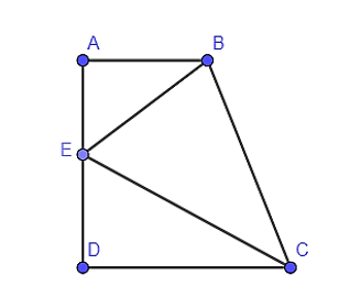 Cho hình thang vuông ABCD tại A và D, AB = 6 cm, CD = 12 cm, AD = 17 cm. Trên cạnh AD lấy (ảnh 1)